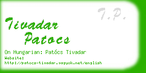 tivadar patocs business card
