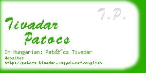 tivadar patocs business card